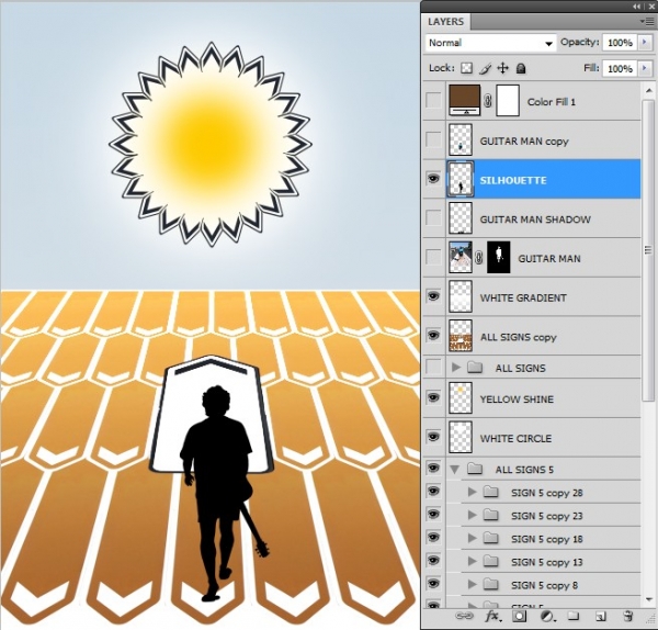 Creation of On my way: Step 14